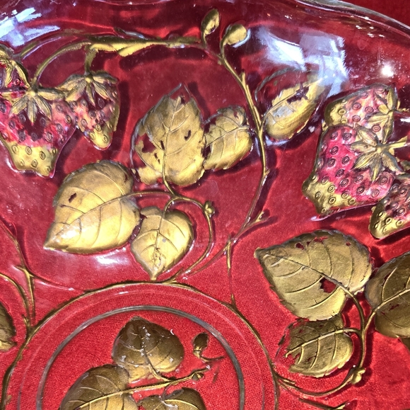 Antique goofus glass bowl with strawberries by Northwood Glass Company - Picture 5 of 6